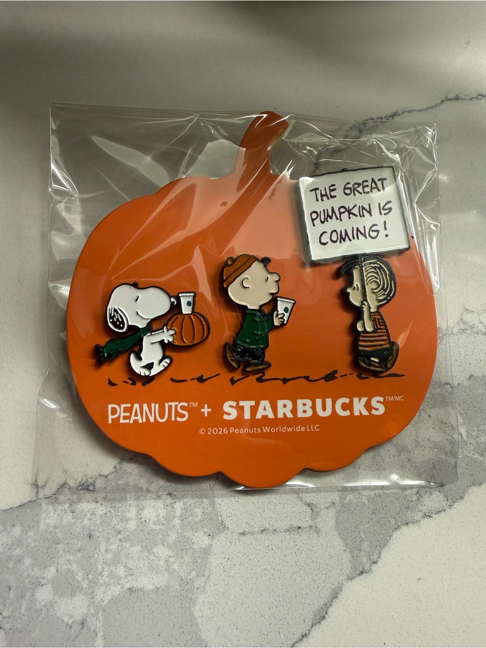 Starbucks x Peanuts Snoopy Pumpkin Pin Set
